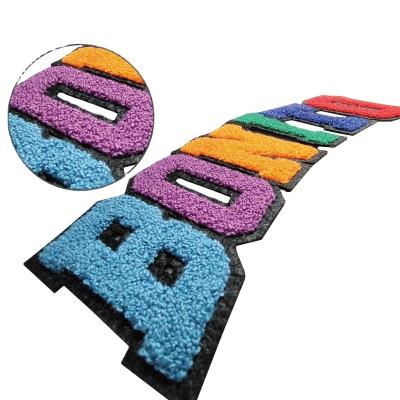 China Hot Selling Sustainable Custom Sew On Embroidery Chenille Patch Iron On Patches For Apparel for sale