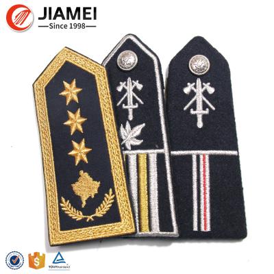 China On/ironed sewn on/adhesive on epaulette pilot uniform shirts embroidery custom military uniform for sale