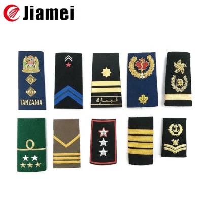 China On/ironed sewn on/adhesive on custom military patches custom military uniform rank badges for sale