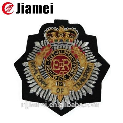 China 3D Bullion Army Badges Hand Embroidered Hat Badge for sale