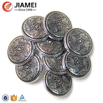 China Sustainable Factory Custom Metal Fashion Embossed Snap Button Uniform Jeans Button For Garment Clothing for sale