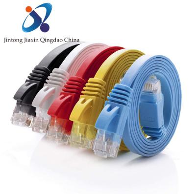 China Factory Price 1m 2m 3m Rj45 Flat Copper Network Cable Patch Cord Cat6 Flat Cable for sale