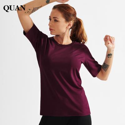 China Breathable Women's Short Sleeve Leisure Yoga Wear Professional High End Fashion Fitness Running Quick Dry Clothes for sale