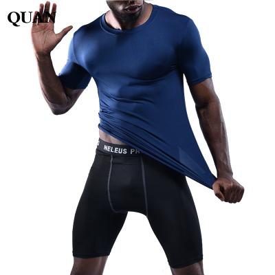 China 2022 Fitness Tights Full Bodysuits Men's Breathable Quick Dry Bodybuilding Under Skin Muscle Gym Train Compression T-shirt for sale