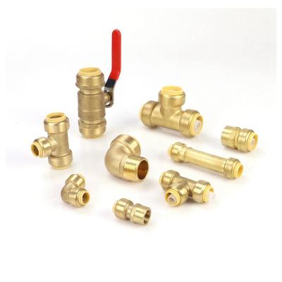 China Hailiang Compressor Push In Fittings Adapter Brass Quick Connect Pipe Fittings Thrust Fit Fittings Reducing for sale