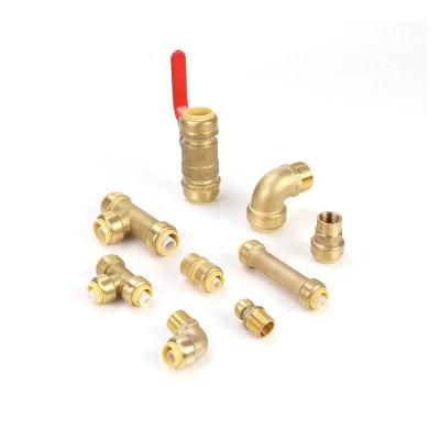 China hailiang push fitting fitting fittings brass pipe push in tubing fitting brass quick to connect pushing fittings reduction for sale