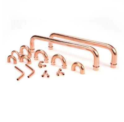 China Hailiang Y Shape Copper Refrigeration Fittings Air Conditioner Copper U-Bend Tube Fitting for sale