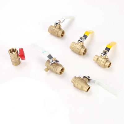 China Home Kitchen Ball Valves Lead Free Brass Porcelain Plumbing Water Pipe Fittings Brass Female Threaded Ball Valve for sale