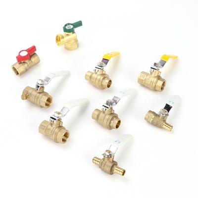 China Home Kitchen 118IF 1-2 All Type Ball Valve Pipe Water Gas Brass Brass Ball Valves With Handle for sale