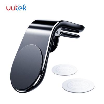 China New Car Mobile Phone 2021 Air Vent Universal Clip L-type Mobile Phone Magnetic Holder UUTEK F-3 for sale