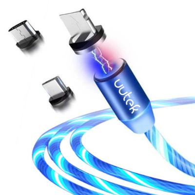 China UUTEK UC002 mobile phone free shipping 2021 new hot sales 3 in 1 led cable usb lightweight magnetic charging cable for sale