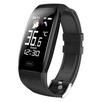 China Touch Screen New BT Fitness Bracelet With Body Temperature 5PO2 Heart Rate Sports Smart Watch T5 for sale