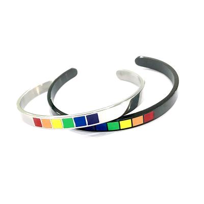 Κίνα Simple lead-free nickel-free lead-free couple jewelry temperament trend trend Six-color rainbow metal titanium steel bracelet προς πώληση