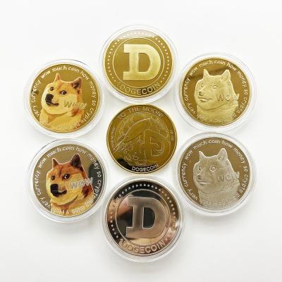 China American wholesale dogecoin challenge coin metal silver gold plated dogecoin coin for sale