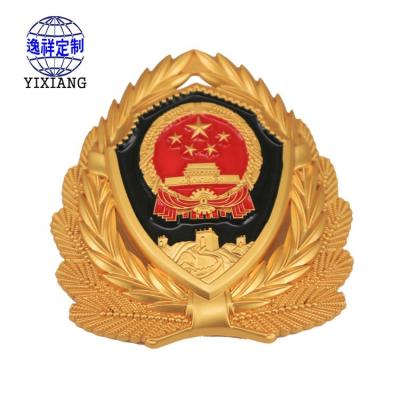 China New Design Europe Logo Small Cheap Metal Hard Enamel Military Uniform Hat Badges for sale