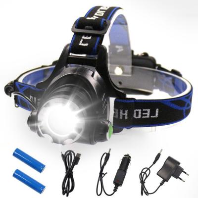 China Latest Flash 18650 Battery Headlamp Rechargeable Fishing Flashlight Camping LED Flashlight Camping Mining Light for sale