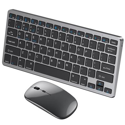 China Rechargeable Metal BT&2.4G Wireless Keyboard and Mouse Combo Mini Wireless Keyboard Mouse Combo BT for Windows Laptop Desktop for sale