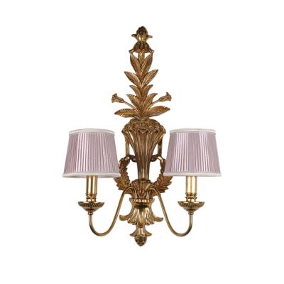 China Wall Lamp Living Room Background Bedroom Bedside Lamp Fabric European Postmodern French Copper Luxury Corridor for sale