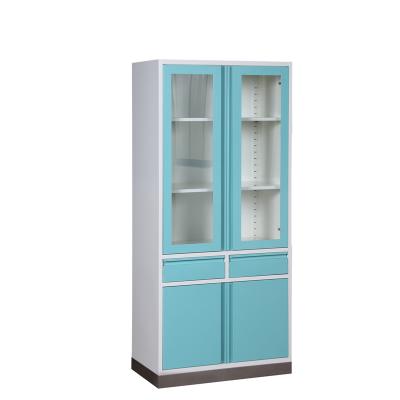 China (Height)Adjustable Medical Glass Door Display Cabinet With 2 Drawers for sale