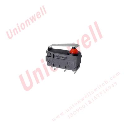 China Unionwell miniature sealed micro switch ip67 0.1a 250v left side pcb terminals G303-130L22A2U for sale