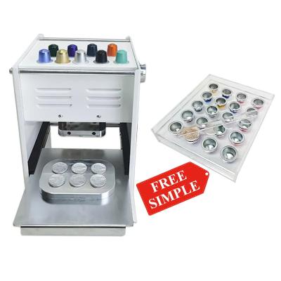 China Food 6 Holes Coffee Nespresso Cups Filling Machine Manual Sealing Aluminum Foil PP Capsule Filling Machine for sale