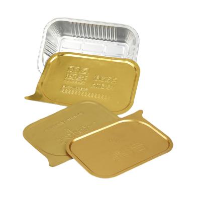 China Customized Food Grade Package Logo Aluminum Foil Tray Eco-friendly Food Container Take Out Container Aluminum Foil Container for sale