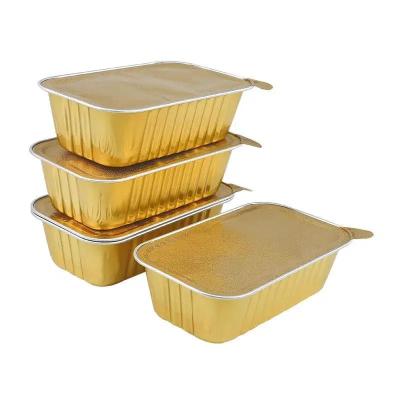 China 750Ml Aluminum Foil Recyclable Food Tray Disposable Aluminum Foil Baking Tray Aluminum Bakery Trays for sale