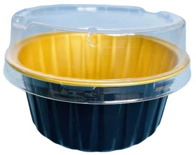 China Eco-friendly 85Mm 125Ml 4Oz Cupcake Liners With Lid Disposable Round Colorful Cake Cup Wrappers Aluminum Foil Baking Cup For Muffin Pudding for sale