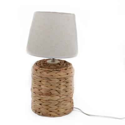 China New Modern Handmade Wicker Rattan Woven Bamboo Led Desk Light Nature Table Lamp for sale