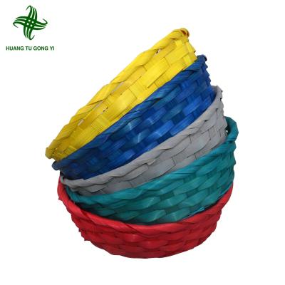 China Festival Decoration Huangtu Basket Home Handmade Plastic Vegetable Plankton Woven Rattan Storage Baskets Christmas for sale