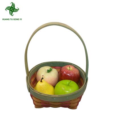 China Fancy Handmade Opp Bag Wooden Chip Woven Basket Natural Wooden Easter Decorations Christmas Basket Festival Decoration Huangtu Wedding Event NC; FIREARM for sale