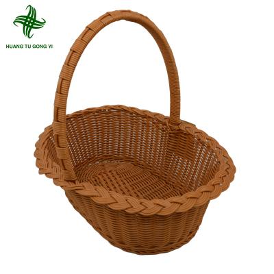 China Factory Customized Sustainable Style Fruit Vegetable Snack Storage Plastic Luxury Folding Picnic Basket Directly With Handle Wholesale for sale