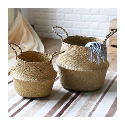 China Europe Huangtu Plant Plankton Belly Wholesale Basket Flower Plants Handmade Pots Decors Laundry Storage Hanging Basket for sale