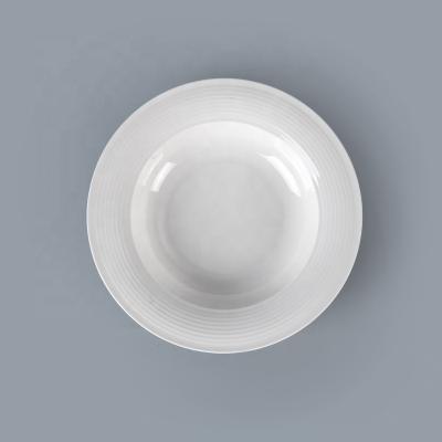 China New Arrival Viable European Style Porcelain Luxury White Soup Dish for sale