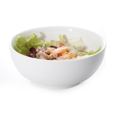 China The factory direct white tableware viable bone china elegant simple design salad bowl ceramic soup serving bowl for sale