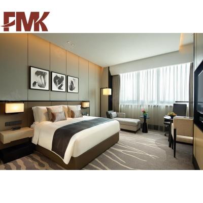 China Luxury 5 Star Hotel Furniture Project Modern Solid Wood Hotel Bedroom Furniture Set for sale