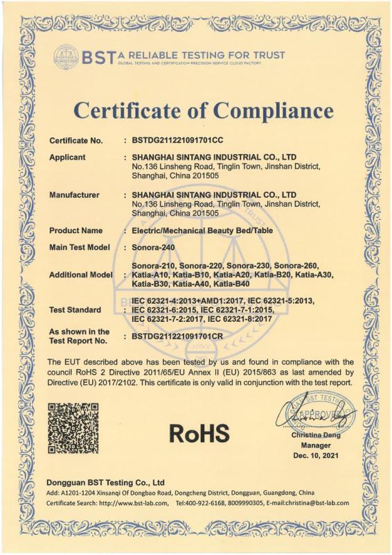 RoHS - Shanghai Sintang Industrial Co., Ltd.