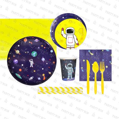 China PARTYBUS 2021 Hot Sale Star Trek Space Adventure Theme Disposable Paper Plate Diaposable Tableware Sets Party Supplies For Kids Birthday for sale