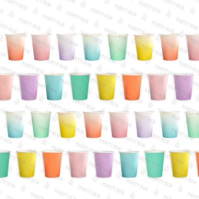 China Factory Hot Sale Disposable Pure Color Paper Cups 9oz Partybus Paper Cups High Quality Single Wall Cups for sale