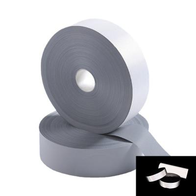 China Unprintable Polyester TC Customized Sew On Reflective Marking For Apparel Tc / Polyester Material High Visibility Silver Tapes for sale