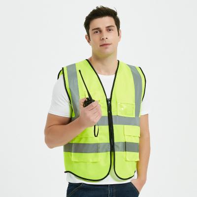 China Wholesale Custom CE Standard Reflective Clothing Safety Worker Water Proof Mingrui Factory Logo Reflective Vest 4 Pockets for sale