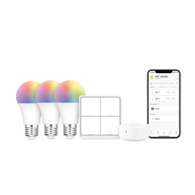 China Residential Smart Bulb 9W RGB Led Light Bulbs, Smart Hub, Switch, BroadLink BLE Bluetooth Hot Sale Starter Kit for sale