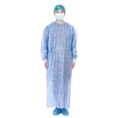 China Unsterilized White Medical Care Dispoable Isolation Protective Suit Gown SPP+PE White Medical for sale