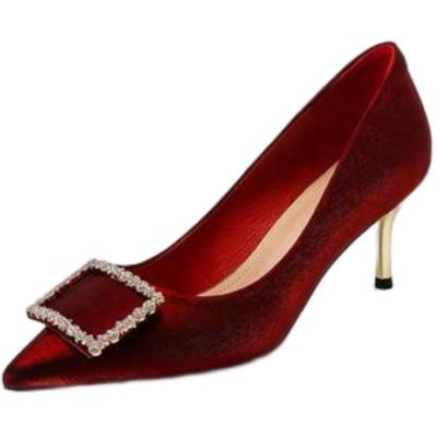 China New fashion sexy high heel elegant shoes red women's breathable stilettos wedding bridal shoes for sale