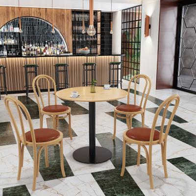 China Solid Wood American Model Restaurant Furniture Cafe Chairs And Square Round Tables Cafe Furniture for sale