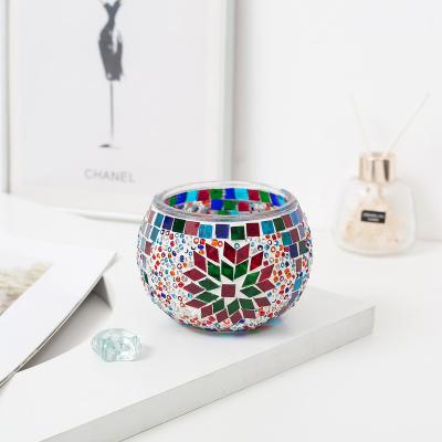 China Wedding Home Decor Hotel Party Handmade Custom Marrakesh Mosaic DIY Turkish Glass Candle Holder For Home Decoration for sale