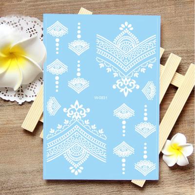 China European and American Wedding Temporary White Lace Temporary Tattoo Bride Tattoo Sticker Waterproof Temporary Sticker for sale