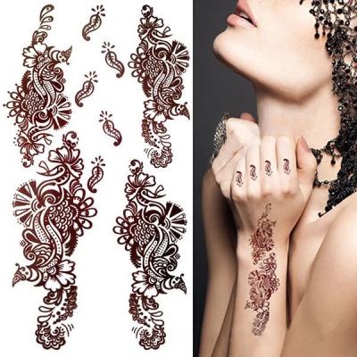 China Temporary Fake Red Floral Totem Lace Tattoo Waterproof Tattoo Sticker Waterproof Body Art for sale