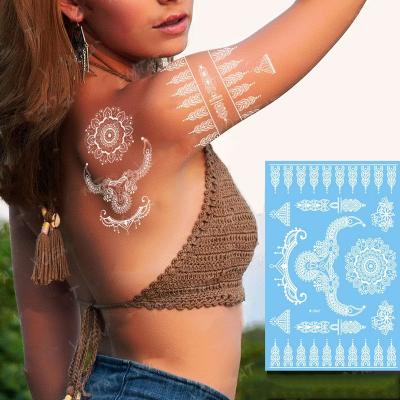 China Temporary Temporary Tattoo Sticker White Lace Tattoo Sticker Waterproof Long Lasting for sale