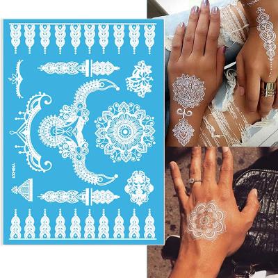 China 2023 Hot Wholesale Price Fake Tattoo With Designer Lace White Temporary Tattoo Stickers Temporary Waterproof Bridal Tattoo Stickers for sale